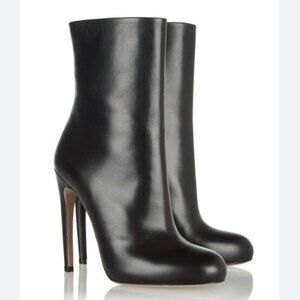 Gucci Goldie Leather Heel Ankle Boots Black Size 39.5 / 9.5